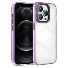 For iPhone 12 Pro Crystal TPU Hybrid PC Phone Case(Transparent Purple) - 1