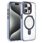 For iPhone 15 Pro Crystal TPU Hybrid PC MagSafe Holder Phone Case(Transparent Blue) - 1