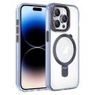 For iPhone 14 Pro Max Crystal TPU Hybrid PC MagSafe Holder Phone Case(Transparent Blue) - 1