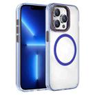 For iPhone 13 Pro Crystal TPU Hybrid PC MagSafe Holder Phone Case(Transparent Blue) - 1