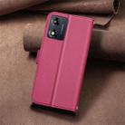 For Motorola Moto E13 4G Square Texture Leather Phone Case(Red) - 3