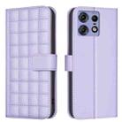 For Motorola Edge 50 Pro 5G Square Texture Leather Phone Case(Purple) - 1