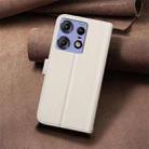 For Motorola Edge 50 Pro 5G Square Texture Leather Phone Case(Beige) - 3