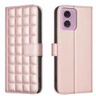 For Motorola Moto G04 / G24 / E14 Square Texture Leather Phone Case(Rose Gold) - 1