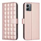 For Motorola Moto G14 4G / G54 5G EU Version Square Texture Leather Phone Case(Rose Gold) - 1