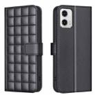 For Motorola Moto G73 5G Square Texture Leather Phone Case(Black) - 1