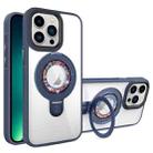 For iPhone 13 Pro Max MagSafe Flip Holder Full Coverage TPU+PC Clear Phone Case(Royal Blue) - 1