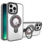 For iPhone 13 Pro Max MagSafe Flip Holder Full Coverage TPU+PC Clear Phone Case(Grey) - 1