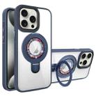 For iPhone 15 Pro Max MagSafe Flip Holder Full Coverage TPU+PC Clear Phone Case(Royal Blue) - 1