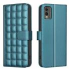 For Nokia C32 Square Texture Leather Phone Case(Green) - 1