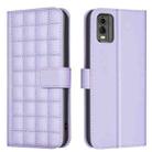 For Nokia C32 Square Texture Leather Phone Case(Purple) - 1