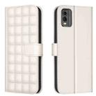 For Nokia C32 Square Texture Leather Phone Case(Beige) - 1