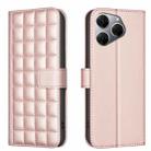 For Tecno Spark 20 Pro Square Texture Leather Phone Case(Rose Gold) - 1