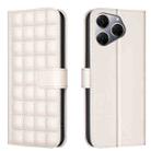 For Tecno Spark 20 Pro Square Texture Leather Phone Case(Beige) - 1