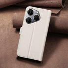 For Tecno Spark 20 Pro Square Texture Leather Phone Case(Beige) - 3