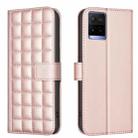 For vivo Y21 / Y21s / Y33s Square Texture Leather Phone Case(Rose Gold) - 1