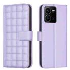 For vivo Y35 4G / Y22s Square Texture Leather Phone Case(Purple) - 1