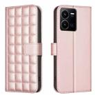 For vivo Y35 4G / Y22s Square Texture Leather Phone Case(Rose Gold) - 1