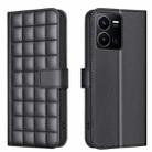 For vivo Y35 4G / Y22s Square Texture Leather Phone Case(Black) - 1