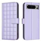 For Google Pixel 8 Pro Square Texture Leather Phone Case(Purple) - 1