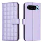 For Google Pixel 9 Pro Square Texture Leather Phone Case(Purple) - 1