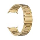 For Samsung Galaxy Watch Ultra 47mm Three Beads Steel Watch Band(Gold) - 1