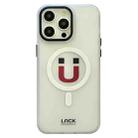 For iPhone 15 Pro Max Frosted Metal Lens Protection Frame MagSafe Phone Case(Magnet Emoji) - 1