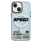 For iPhone 14 Frosted Metal Lens Protection Frame MagSafe Phone Case(SPEED) - 1