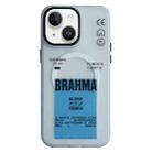 For iPhone 14 Frosted Metal Lens Protection Frame MagSafe Phone Case(Blue Label) - 1