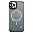 For iPhone 13 Pro Frosted Metal Lens Protection Frame MagSafe Phone Case(Black SENSORY) - 1