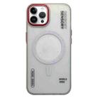 For iPhone 13 Pro Frosted Metal Lens Protection Frame MagSafe Phone Case(Red SENSORY) - 1