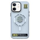 For iPhone 11 Frosted Metal Lens Protection Frame MagSafe Phone Case(Arrows) - 1