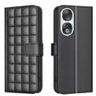 For Honor 90 5G Square Texture Leather Phone Case(Black) - 1