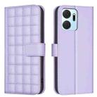 For Honor X7a Square Texture Leather Phone Case(Purple) - 1