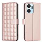 For Honor X7a Square Texture Leather Phone Case(Rose Gold) - 1