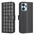 For Honor X7a Square Texture Leather Phone Case(Black) - 1