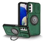 For Samsung Galaxy A14 Sliding Camshield TPU Hybrid PC Magnetic Holder Phone Case(Dark Green) - 1