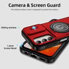 For Samsung Galaxy A14 Sliding Camshield TPU Hybrid PC Magnetic Holder Phone Case(Red) - 3