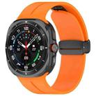For Samsung Galaxy Watch Ultra 47mm Magnetic Folding Buckle Silicone Watch Band(Orange) - 1