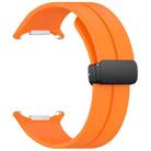 For Samsung Galaxy Watch Ultra 47mm Magnetic Folding Buckle Silicone Watch Band(Orange) - 3