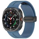 For Samsung Galaxy Watch Ultra 47mm Magnetic Folding Buckle Silicone Watch Band(Blue) - 1
