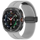 For Samsung Galaxy Watch Ultra 47mm Magnetic Folding Buckle Silicone Watch Band(Grey) - 1