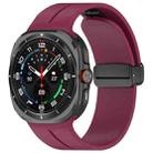 For Samsung Galaxy Watch Ultra 47mm Magnetic Folding Buckle Silicone Watch Band(Wine Red) - 1