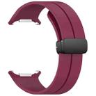 For Samsung Galaxy Watch Ultra 47mm Magnetic Folding Buckle Silicone Watch Band(Wine Red) - 3