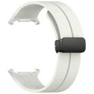 For Samsung Galaxy Watch Ultra 47mm Magnetic Folding Buckle Silicone Watch Band(Creamy White) - 3