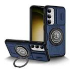 For Samsung Galaxy S23 5G Sliding Camshield TPU Hybrid PC Magnetic Holder Phone Case(Dark Blue) - 1