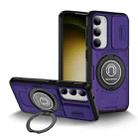 For Samsung Galaxy S23 5G Sliding Camshield TPU Hybrid PC Magnetic Holder Phone Case(Purple) - 1