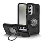 For Samsung Galaxy S24 5G Sliding Camshield TPU Hybrid PC Magnetic Holder Phone Case(Black) - 1