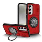 For Samsung Galaxy S24 5G Sliding Camshield TPU Hybrid PC Magnetic Holder Phone Case(Red) - 1