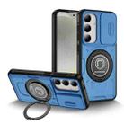 For Samsung Galaxy S24 5G Sliding Camshield TPU Hybrid PC Magnetic Holder Phone Case(Sky Blue) - 1